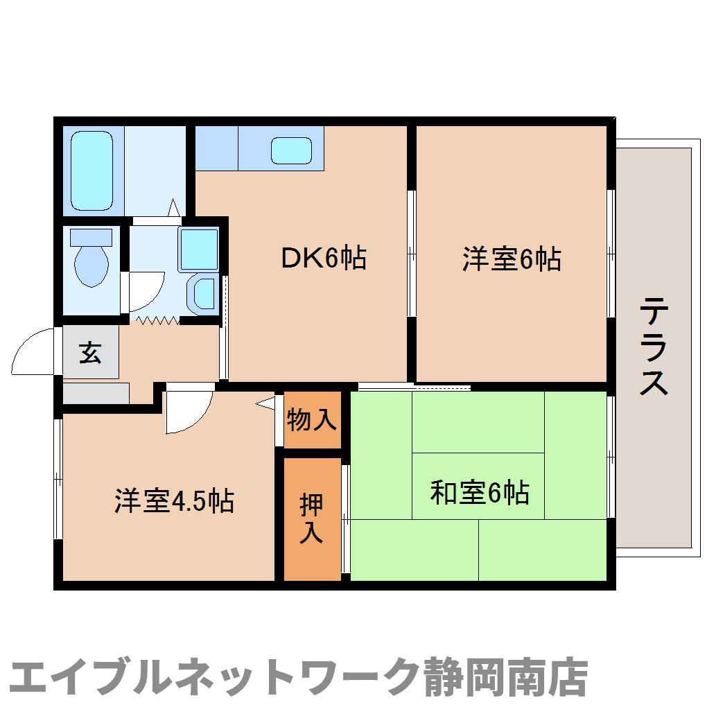 コメットS(3DK/1階)の間取り写真