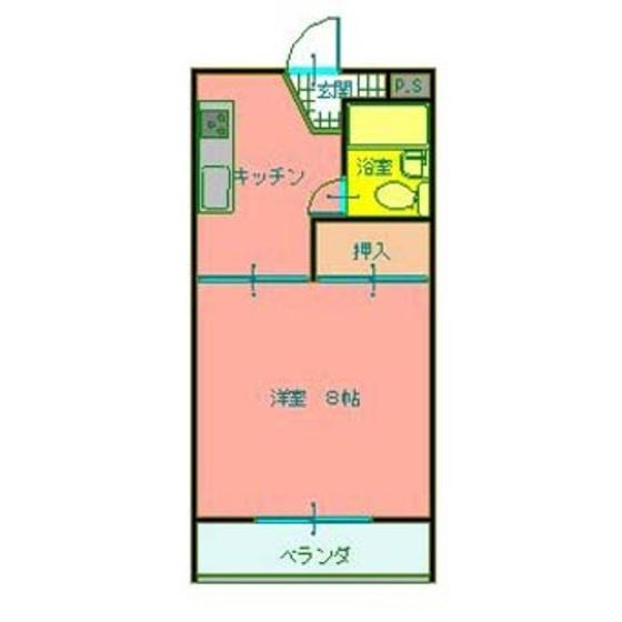ハイコーポ田中(1DK/3階)の間取り写真