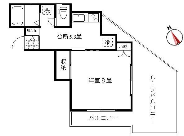 ハイムワコー(1K/2階)の間取り写真