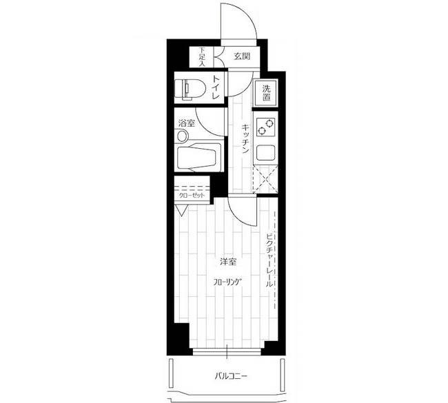 ステージファースト武蔵小山II(1K/6階)の間取り写真