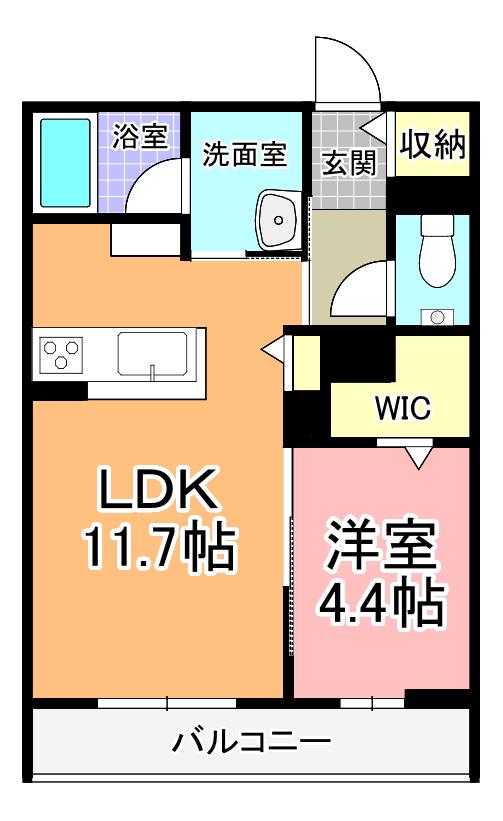 アトリエール(1LDK/3階)の間取り写真