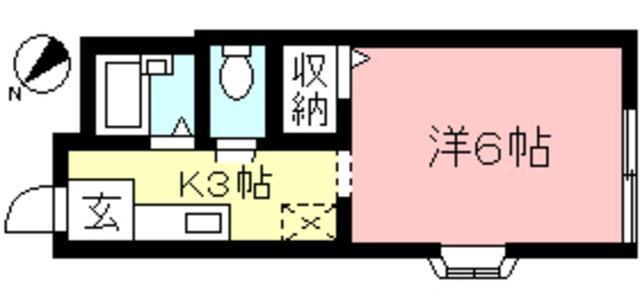 ニューフェニックス(1K/1階)の間取り写真