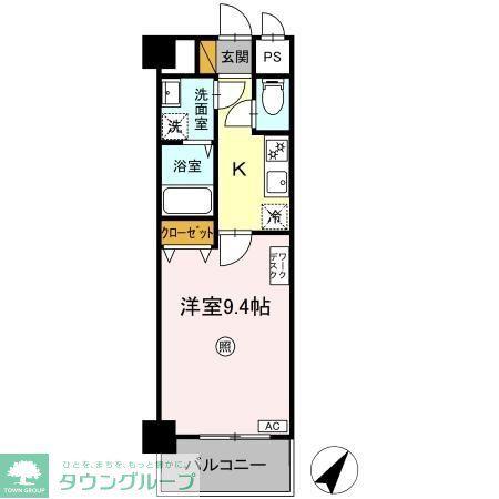 GRAND RISE 住居(1K/9階)の間取り写真