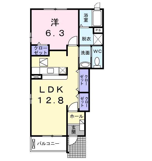 アラモードさくらIII(1LDK/1階)の間取り写真