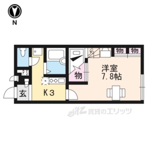 レオパレスベルハイム笠山(1K/1階)の間取り写真