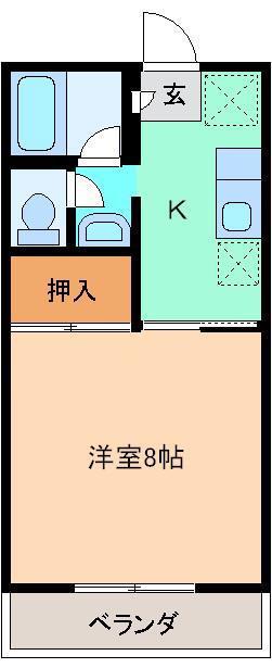 アンメゾン ソレイユ(1K/1階)の間取り写真