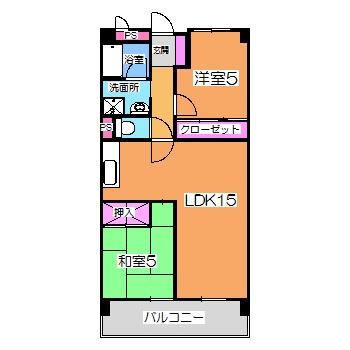 パークテラス北花田(2LDK/8階)の間取り写真