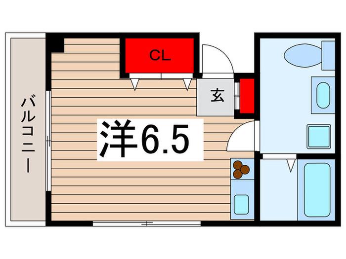 サントハイム(ワンルーム/2階)の間取り写真