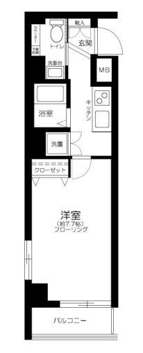 ステージグランデ田園調布(1K/4階)の間取り写真