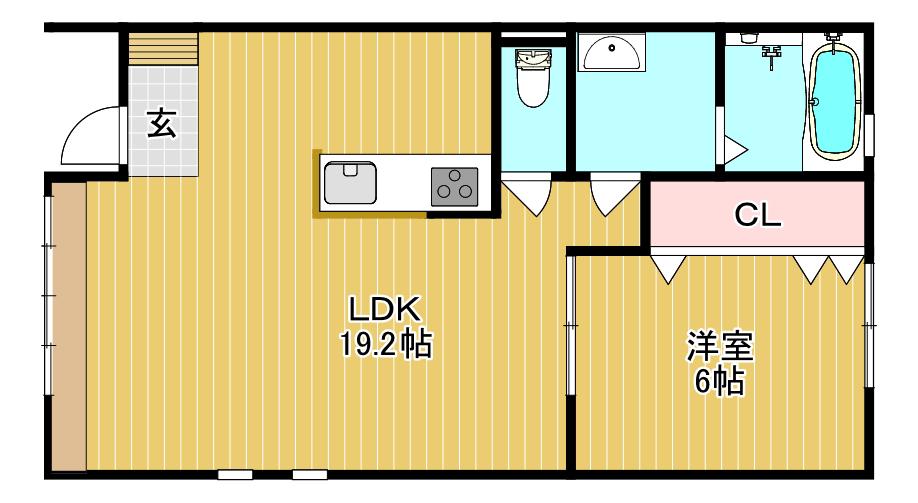 モンテーヴ大高(1LDK/1階)の間取り写真