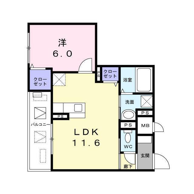 よしビル 部屋番号502(1LDK/5階)の間取り写真