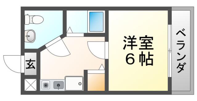 松ヶ丘壱番館(1K/1階)の間取り写真