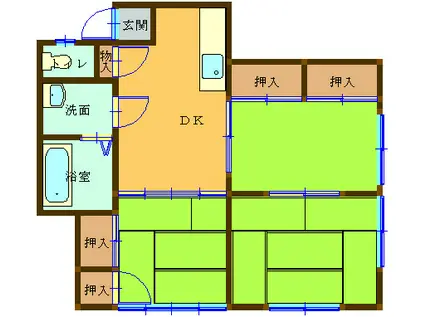 コーポ戸田(3DK/1階)の間取り写真