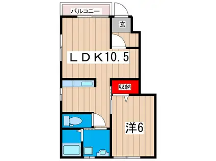 シーライフ陽向(1LDK/1階)の間取り写真