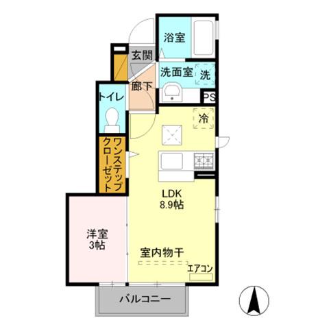 GRACE(1LDK/1階)の間取り写真