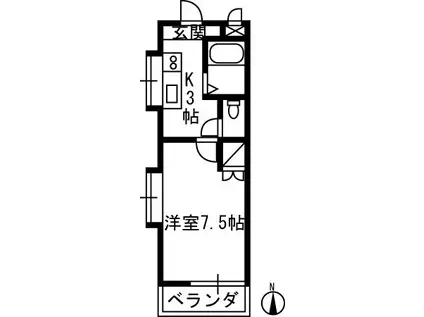 中村ハイツII(1K/2階)の間取り写真