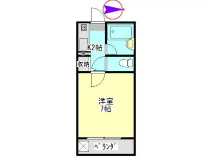 セレス日野(1K/3階)の間取り写真