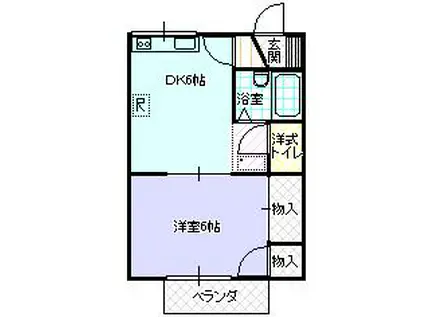 ハイツアクシス205号(1DK/2階)の間取り写真