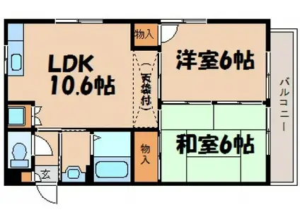 CASA DOMY(2LDK/3階)の間取り写真