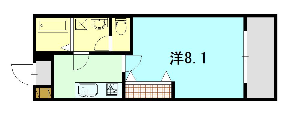 グレース旭町(1K/3階)の間取り写真