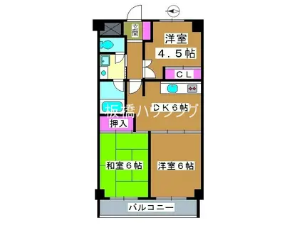 リス・ブラン・ド・舟渡(3DK/2階)の間取り写真