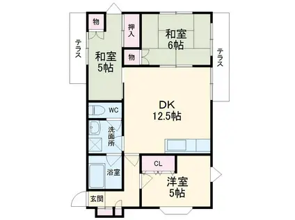 イレーヌ第2マンション(3LDK/4階)の間取り写真