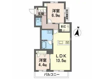 アインス(2LDK/3階)の間取り写真