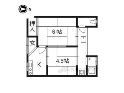 第二福寿荘(2K/2階)の間取り写真