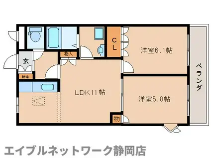 パークフロント大門(2LDK/1階)の間取り写真