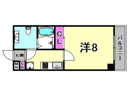 コータース武庫之荘(1K/4階)の間取り写真