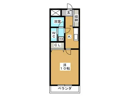 MITAKAマンション笠木(1K/5階)の間取り写真