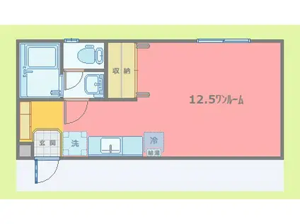 パルファージュ(ワンルーム/1階)の間取り写真