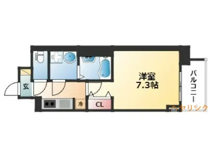 S-RESIDENCE志賀本通ノース(1K/6階)の間取り写真