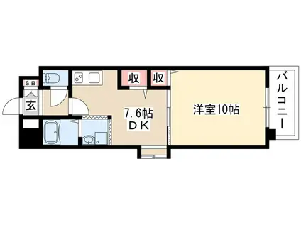 GRANCE KOTOBUKI(1DK/10階)の間取り写真