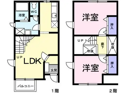 サンフォレスタB(2LDK/1階)の間取り写真