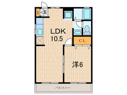 リバ-イースト・S(1LDK/2階)の間取り写真