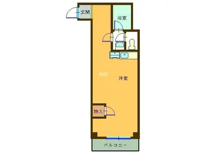 アイロン若林(ワンルーム/2階)の間取り写真