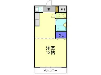 ファミリオNAKAHARA II(ワンルーム/3階)の間取り写真