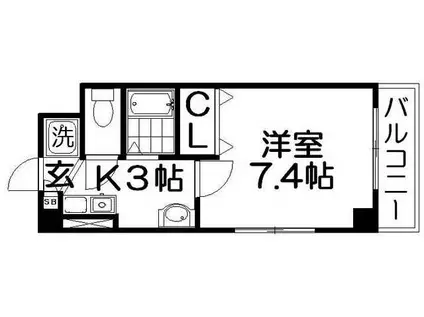 M PLAZA香里参番館(1K/2階)の間取り写真