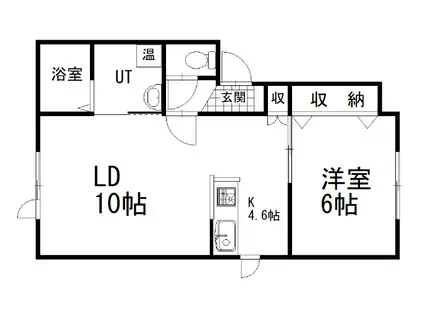 レインボーコート東川 B棟(1LDK/2階)の間取り写真