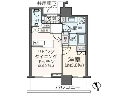 ブランズ渋谷桜丘(1LDK/20階)の間取り写真