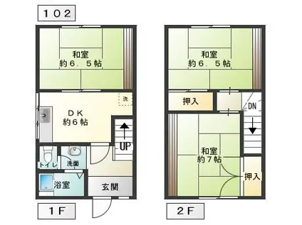 成東アパート(3DK/1階)の間取り写真