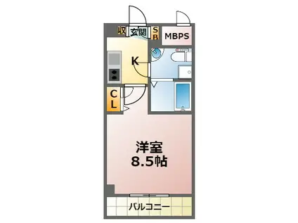 セレニテ甲子園I(1K/5階)の間取り写真