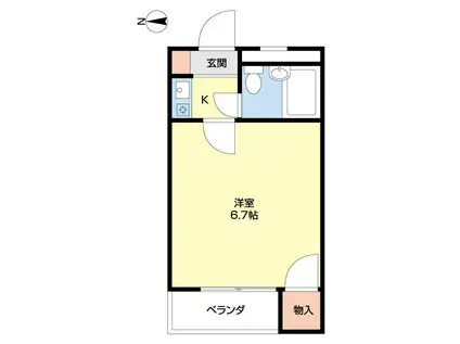 ラ・フォーレ黒田(1K/1階)の間取り写真