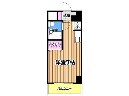 第62クリスタルマンション(ワンルーム/4階)の間取り写真