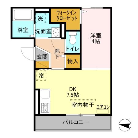 CHARMANT COURT MSIII(1DK/3階)の間取り写真