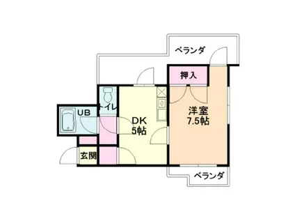 赤塚マンション(1K/2階)の間取り写真