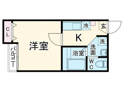 シャルマン春日部(1K/1階)の間取り写真