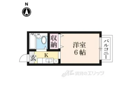 サンシティ長浜(ワンルーム/2階)の間取り写真