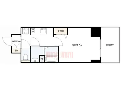 プレサンス神戸セレスティア(1K/6階)の間取り写真